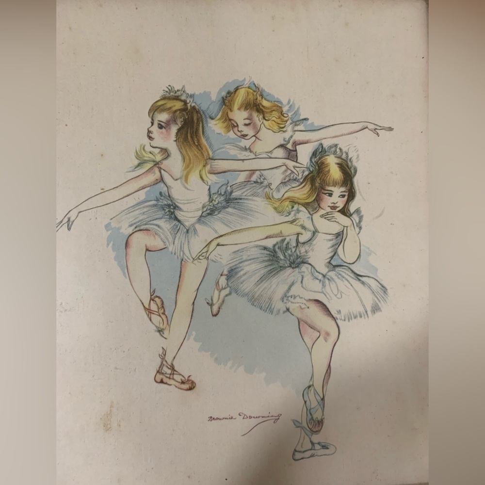 Vintage original Brownie Downing early 1960s ballet watercolour painting - Picture 4 of 5